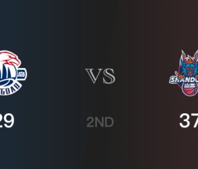 半场数据， 山东以37-29领先青岛，张旭10分